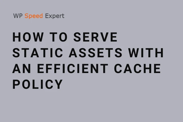 How to serve static assets with an efficient cache policy